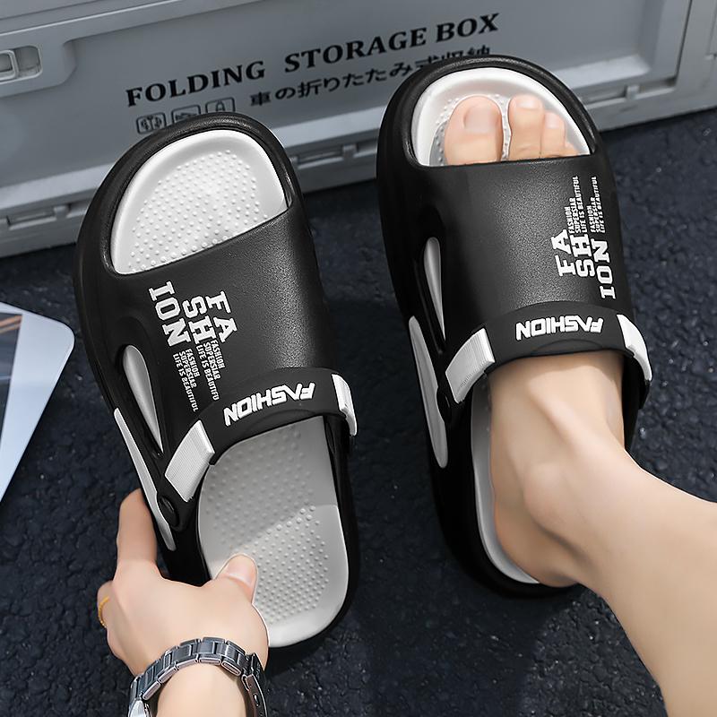 

Модные Мягкие и Удобные Сандалии на Толстой Подошве Пляжная Обувь Износостойкие Домашние и Уличные Ванные Комнаты Унисекс Мужские Шлепанцы Мода 40-41 черный белый