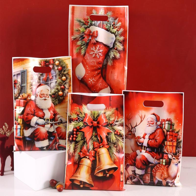 10/20/50pcs Christmas Gift Bags Santa Claus Candy Handheld Bags Christmas Decorations for Home 2026 Xmas Navidad Noel Gifts Pack