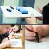 2Pcs Reversible Mini Whiteboard Set Portable Easy To Clean Double Side Message Drawing Multi-purpose Whiteboard