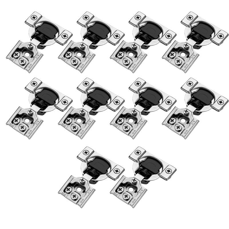 

SHGO-For Kitchen Cabinet Hinges 10 Pack Soft Close 3/4 Inch Overlay Stainless Steel Concealed Design срібний