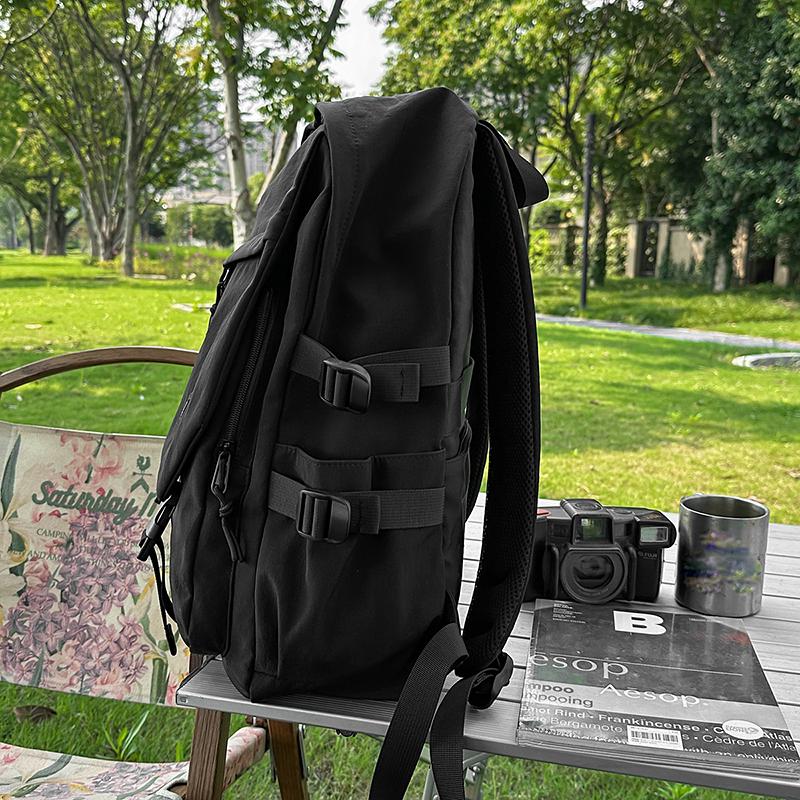 Junior High School Student Schoolbag Men's Solid Color Backpack Women's Travel Backpack