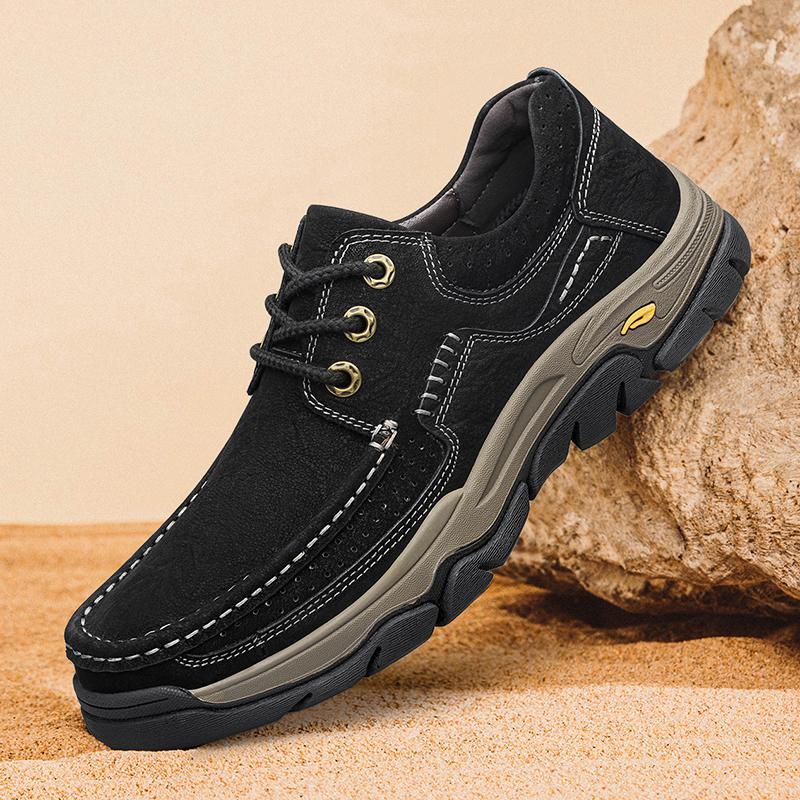Fashion Genuine Leather Men Casual Shoes Outdoor Man Walking Shoes Non-Slip Male Treking Footwear High Quality Flats Outdoor Sneakers