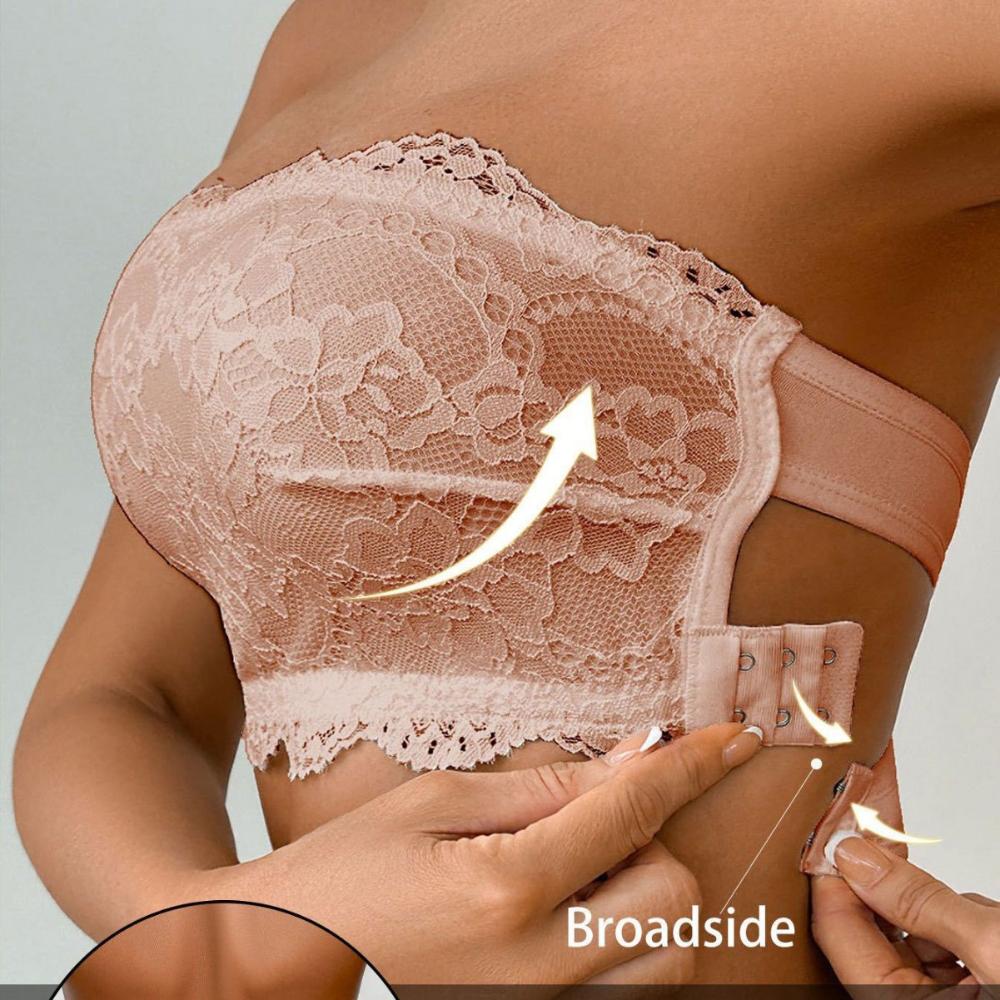 Soutien-gorge push-up sans bretelles en dentelle ultra-fine Lingerie sexy avec un beau dos