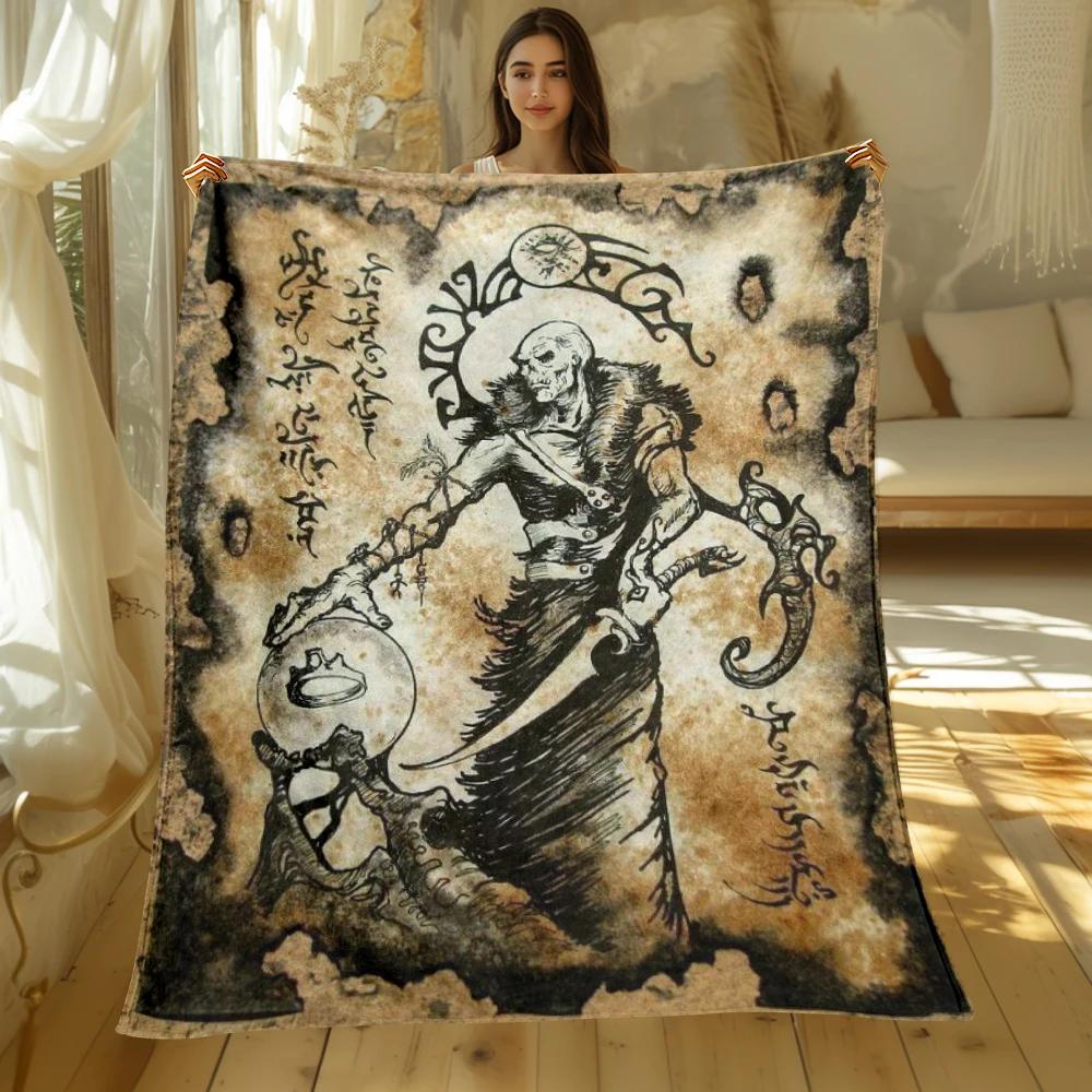 Book of Cthulhu Print Four Seasons Blanket Sofa Bed Cover Soft and Fluffy Blanket Soft Warm Flannel Throw Blanket Gift Art