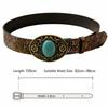 Antique Bronze Buckle Western Cowgirl Belt PU Leather Floral Embossed Belt  Outfit Decoration