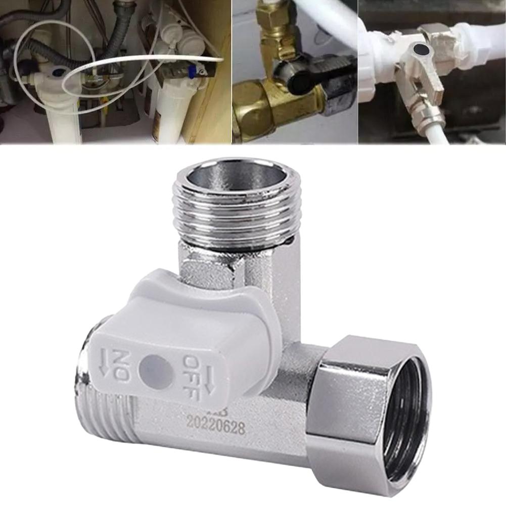 Tee Stop Valve Zinc Alloy Angle T Adapter for Kitchen and Bathroom Water Supply with Application for Bidet Toilet Tank Sprayer