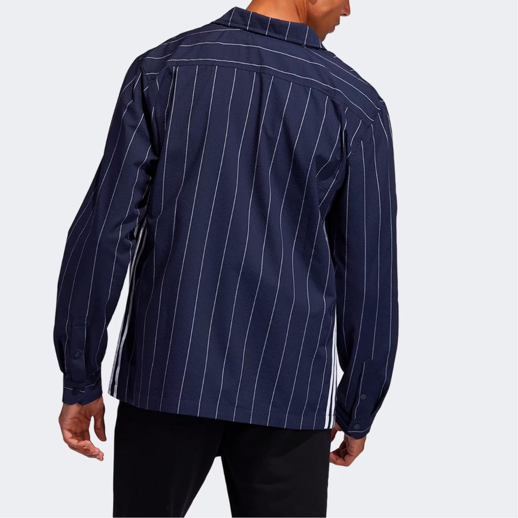 Adidas Originals Striped Long Sleeve Shirt Men Shirts Blue ED5515