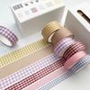 6Rolls Gridded Decorative Tape Scrapbooking Decorative Tape for Journaling Notebook Planner Wrapping 5Meter Per Roll