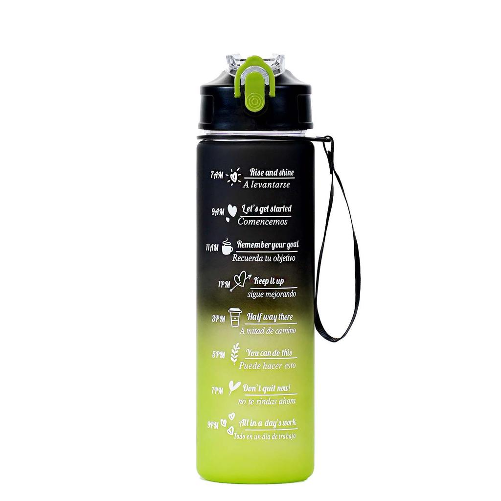 Gradient Color 800ml Sports Water Bottle with Pop-up Lid and Straw