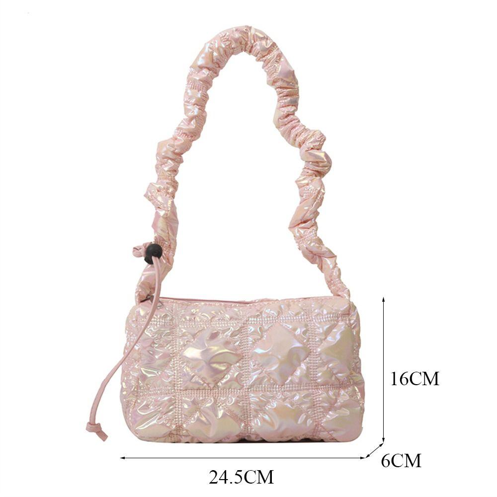 Einfache gesteppte Umhängetaschen mit Wolkenmuster, gefaltete einfarbige Einkaufstaschen, Blasen-Messenger-Taschen für Damen und Mädchen