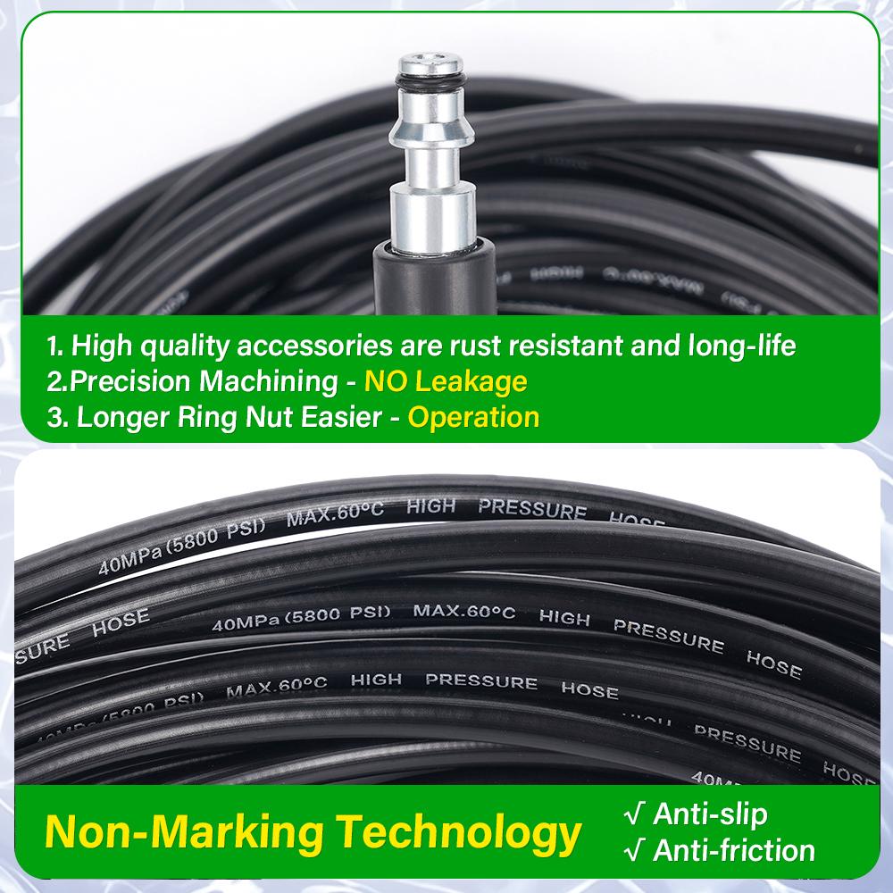 10M High Pressure Washer Hose, 5800 Psi Extension Hose for Lavor Pressure Washer, Water Gun Hose, 40Mpa High Speed Cleaning Pipe