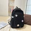 Drawstring Backpack Girl's Large Capacity Backpack Color Contrast Student Schoolbag Travel Bag