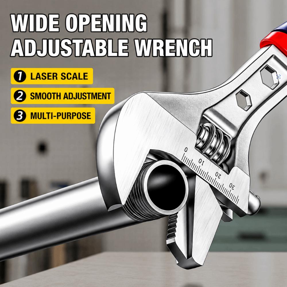 Anti Slip Surface Adjust Spanner Wide Jaw Pipe Hand Gear Wrench Tool  Auto Maintain