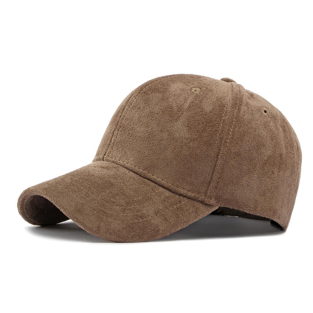 Unisex Suede Baseball Cap Adjustable Solid Color Sun Hat for Men Women Outdoor Sports