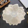 PVC Placemats for Dining Pressed Vinyl Metallic Flower Table Mats 15 Inch Round Tablemats Vinyl Place Mats for Kitchen Table Holiday Wedding