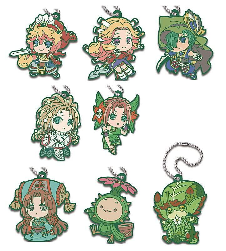 Tomy Seiken Densetsu Legend of Mana The Teardrop Crystal Keychain of 8 types Gacha Gacha Capsule Toy [Takara Arts] Deforaba! [Set (full complete)]