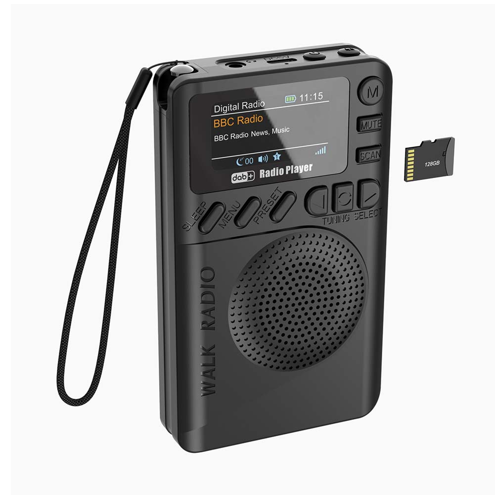 Mini DAB FM Digital Radio with Headphone Jack Portable Radio Speaker Rechargeable Color Screen Pocket Radio for Running Sports