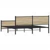 Metal Bed Frame Without Mattress Sonoma Oak Finish 180x200 Cm