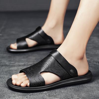 Mode Herren Sandalen Bequeme Weiche Leder Sandalen Lässige Herrenschuhe Halbslipper Business Herrenschuhe Britischer Gentleman Freizeitspaziergang