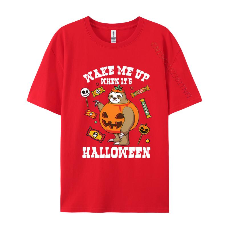 Clothing Wake Me Up When Its Halloween Sloth Halloween T Shirt Art Tshirt Cotton Oversized Gift For Men S