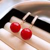 Red Love New Year's Earrings Women's Simple Festive Earrings Versatile Fashion Earrings