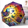 1pc Colorful Bird Illustration Folding Umbrella | Elegant Design, Fashionable Accessory, Durable Construction, Sturdy Ribs Yy251107045