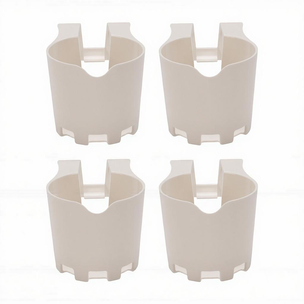 4pcs Poolside Cup Holders Multifunctional ABS Plastic Clamp On Pool Drink Holders for Above Ground Pools White