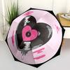1pc Heartbeat Love Automatic Open/Close Umbrella, Portable Folding Umbrella for Travel, Themed Events, It Is Suitable As a Gift for Various Festivals,