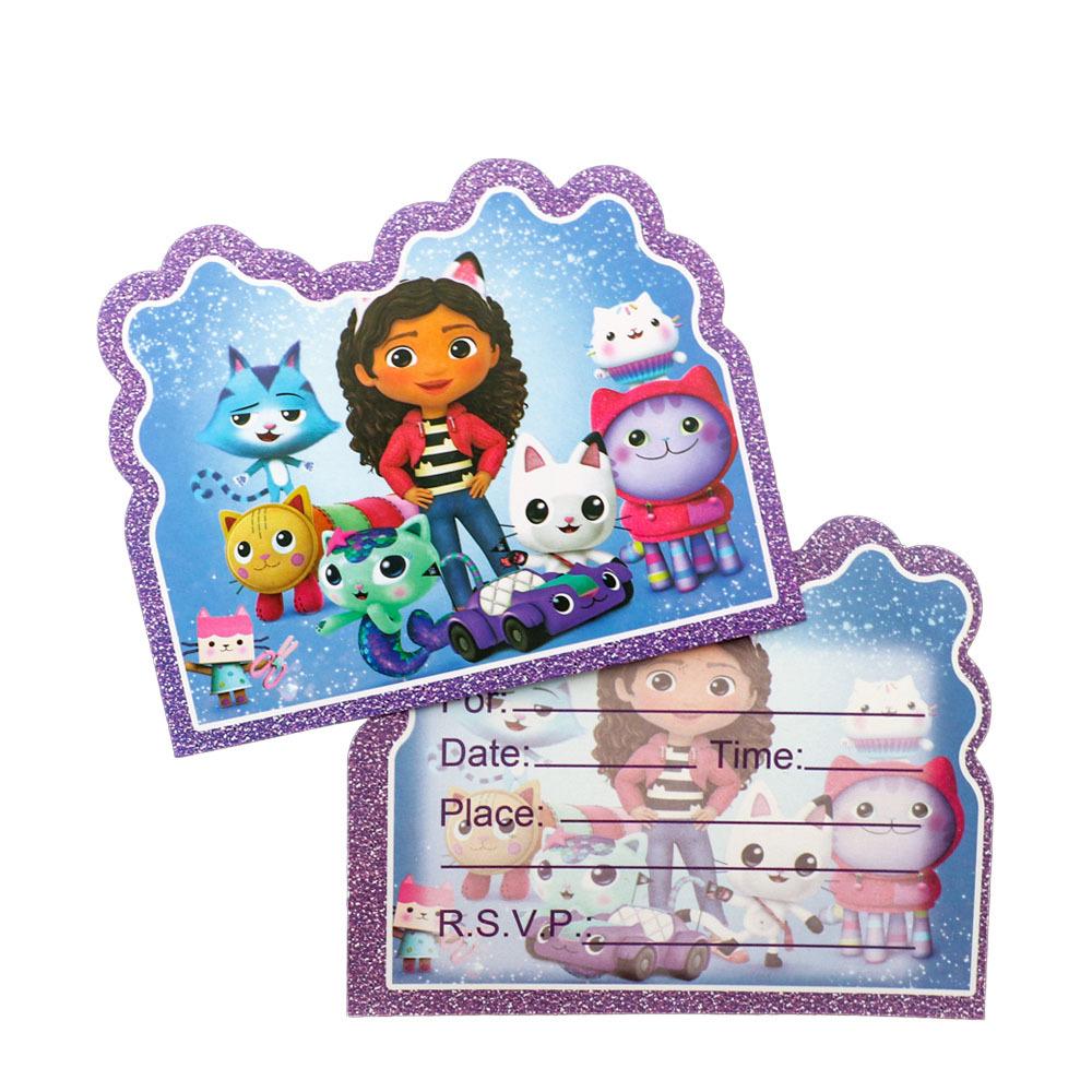 Umweltfreundliches Geschirr für Gabbys Puppenhaus-Geburtstagsparty: Teller, Tassen, Servietten