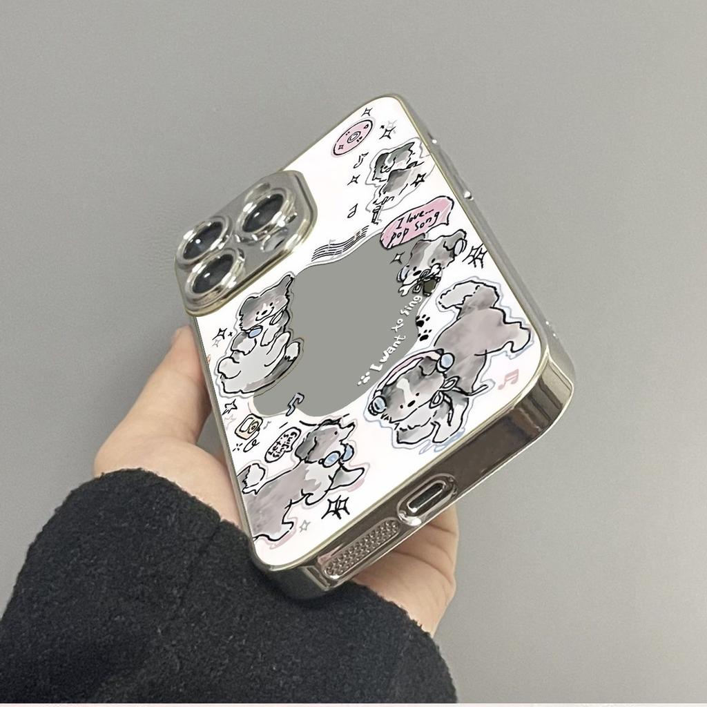 Music Puppy for Apple 17 Promax Personality 16 New 15 Mobile Phone Case for IPhone 14 Mirror Creative 13