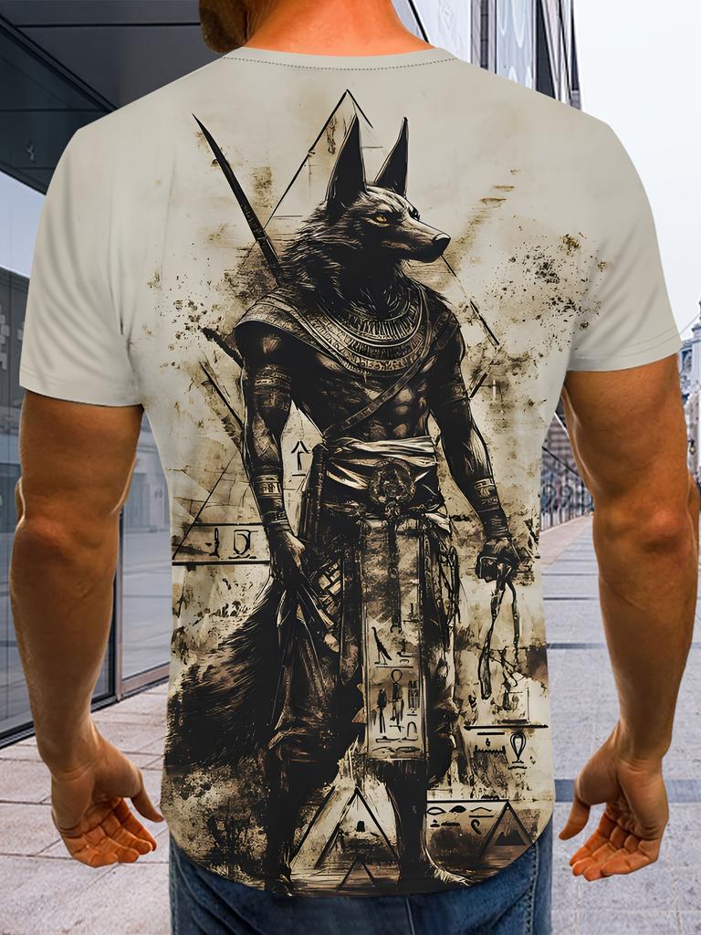 Unisex Anubis T-Shirt from Egypt - Lightweight And Breathable Knit, Themed Around Ancient Egyptian Mythology, Perfect for Party Outfits And Everyday