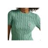 Polo Ralph Lauren Slim Fit Cable Knit Cotton Short Sleeve Sweater Women sweater Aqua WMPOSWENC021245-300