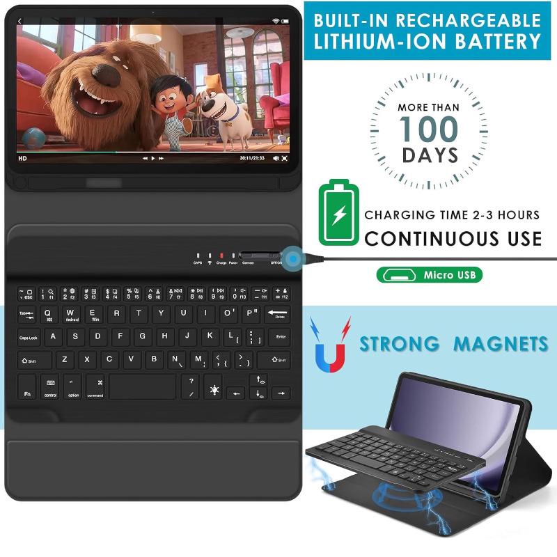 2025 Samsung Tab S 11-Inch Backlit Bluetooth Keyboard Case with Detachable Magnetic Shell
