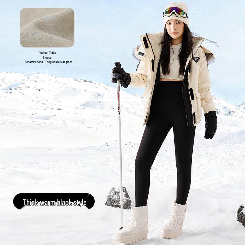 Women's Thickened Yoga Shark Pants - Winter 2025 Hip-Lifting Coffee Color Outerwear