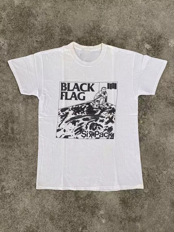 Black Flag Band Six Pack Album Rock Cotton Unisex T-Shirt S To 5XL L