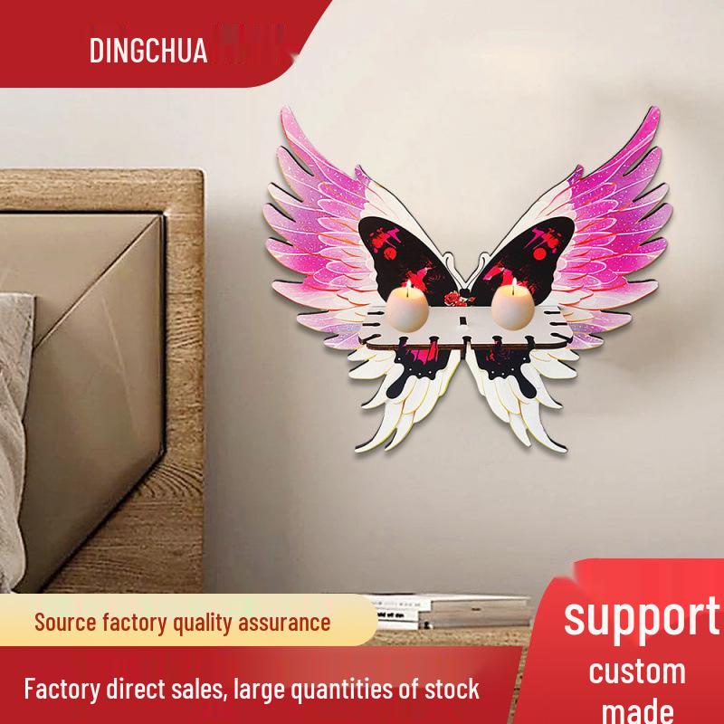 

In Stock: American-Style Wooden Butterfly Wall Shelf for Bedroom or Living Room Décor As Shown