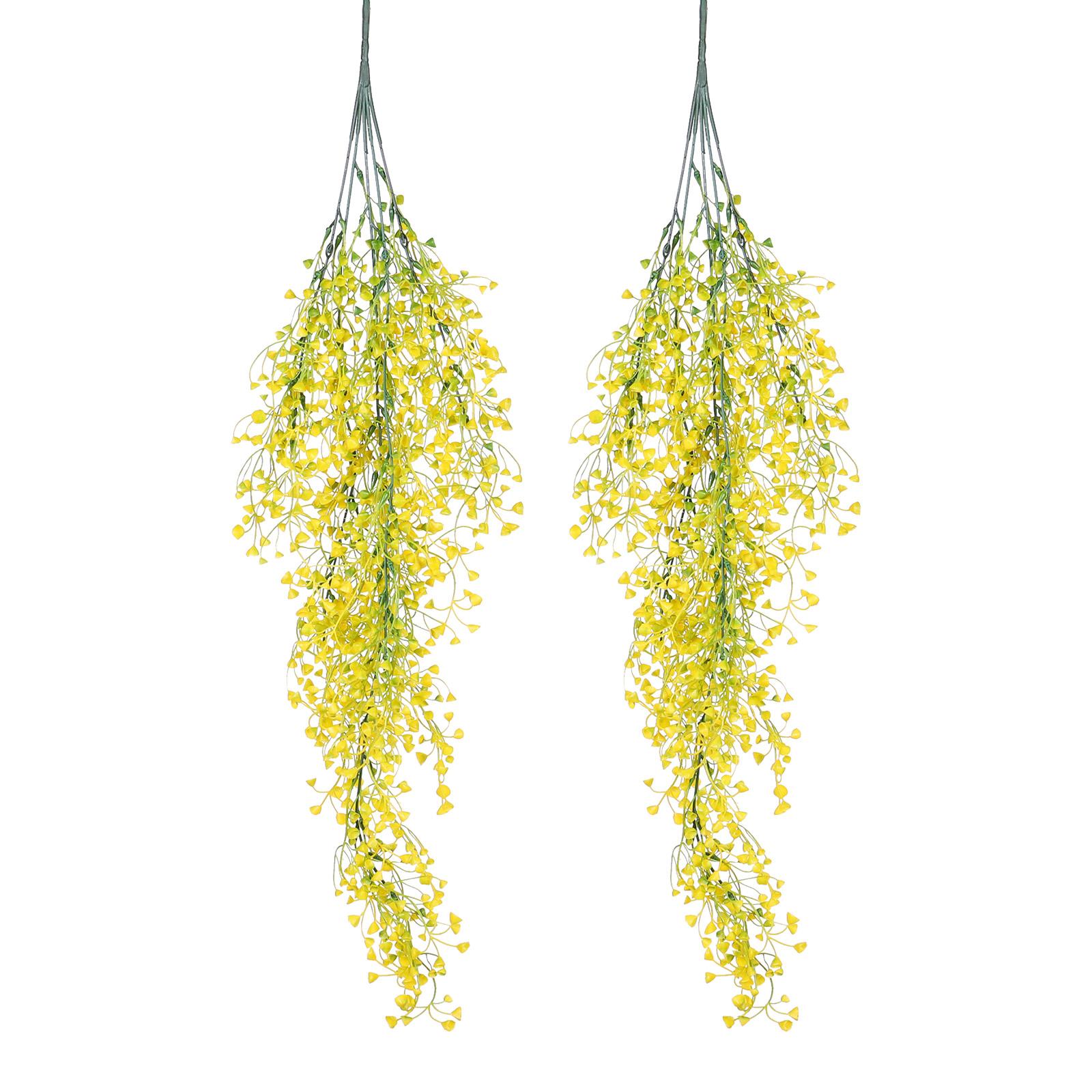 

Подвесные искусственные растения Большие искусственные папоротники Подвесные лианы Пластиковые для дома сада В помещении На улице Свадебная вечеринка Магазин Упаковка из 2 штук жёлтый