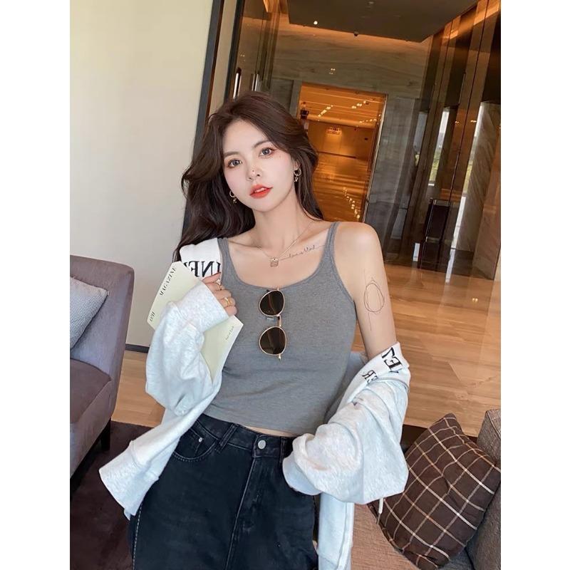 Autumn and Winter Cashmere Pulled Hair with Chest Pad Thin Shoulder Strap Thermal Vest High Stretch To Slimming Inside and Outside Wearing Suspenders