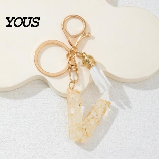 Key Holder For Backpack Keychain Pendant, Letter A-Z Charm with Tassel, Alphabet Initial Metal Keyring for Handbag Bag Pendant