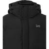 Veste matelassée longue à capuche style coréen, chaude, confortable, simple, manches longues, vêtements d'extérieur unisexes, noir LE2404DP08BK