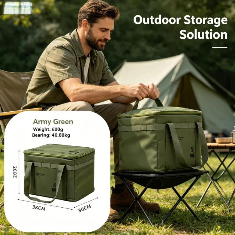 Insulated Waterproof 30L Tactical Camping Storage Bag Folding Storage Box For Picnic Tableware And Field Equipment Outdoor