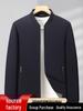 Autumn Business Casual Men's Baseball Collar Jacket for Middle-Aged and Elderly