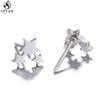 Simple Yoga Om Earring Ball Star Tree Cross Bicycle Stainless Steel Stud Earrings for Women Men T Bar Ear Piercing Gift