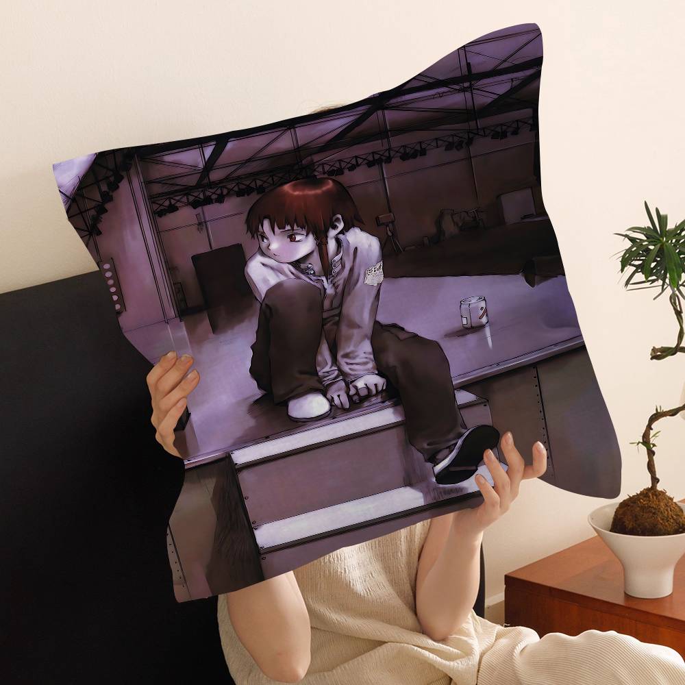 Serial Experiments Lain Anime Cushion Cover Pillowcase Upholstery Sofa Throw Pillow Home Decor Pillowcas