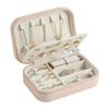 Leather Zipper Stud Earrings Storage Jewelry Box with Baffle Earrings Ring Large Capacity Jewelry Jewelry Portable Box