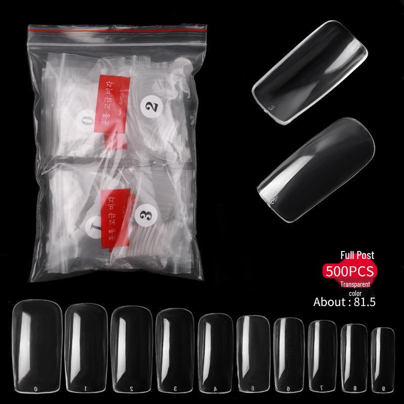 500-Piece French Nail Tips: Half & Full Cover, Natural & Transparent Fake Nails