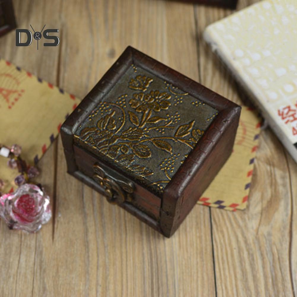 Wild Bluebell Small Wooden Lock Jewelry Holder Necklace Bracelet Storage Gift Box