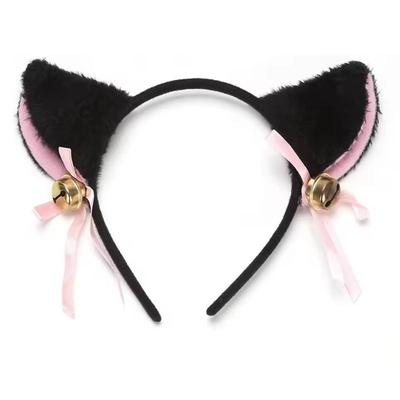 Cute Cat Fox Ears Headband Bell Bow Cosplay Halloween Party Fancy Costume Hair Accessories for Girls