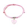 Meaningful Pink Purple Braided Bangle Ribbon Woven Heart Bracelet Wrist Jewelry For Chest Cancer Awareness