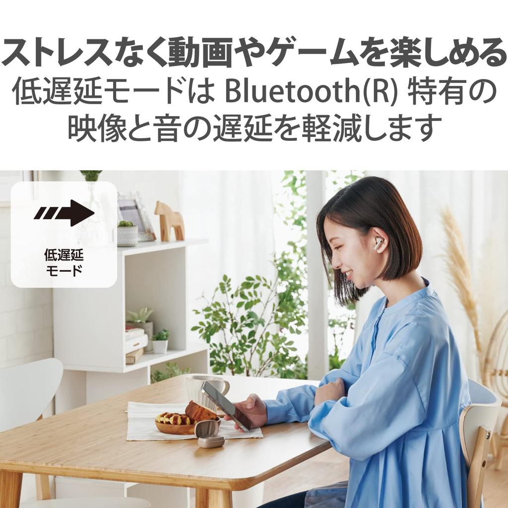 ELECOM Wireless Bluetooth Noise AAC Truly Beige Earphones, 5.2, Cancelling, Support, Lightweight, Wireless, In-Ear Type, LBT-TWS13BE
